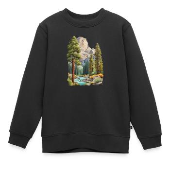 Wunder schöne Berglandschaft - Kinder Premium Organic Sweatshirt - Schwarz - Vorne - AI Model Kid Female (0cm)