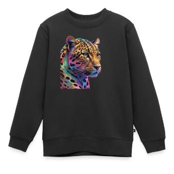 Leopard - Kinder Premium Organic Sweatshirt - Schwarz - Vorne - AI Model Kid Female (0cm)