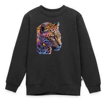 Leopard - Kinder Premium Organic Sweatshirt - Schwarz - Vorne - AI Model Kid Female (0cm)