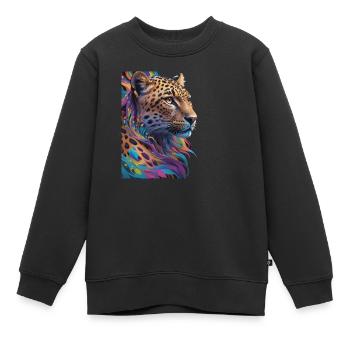 Leopard - Kinder Premium Organic Sweatshirt - Schwarz - Vorne - AI Model Kid Female (0cm)