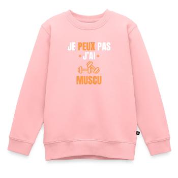 I can't I worked out - Kids Premium Organic Sweatshirt - rose - Front - AI Model Kid Female (0cm)