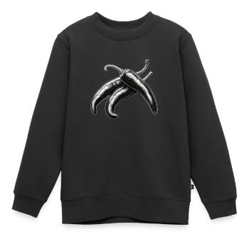 Chili - Kinder Premium Organic Sweatshirt - Schwarz - Vorne - AI Model Kid Female (0cm)