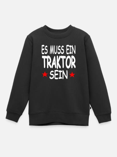Traktor - Kinder Premium Organic Sweatshirt - Schwarz