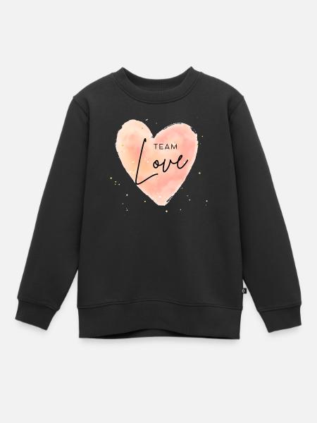 Love Shirt, T-shirt, Modern, Valentine's Day, Fashion - Kids Premium Organic Sweatshirt - black