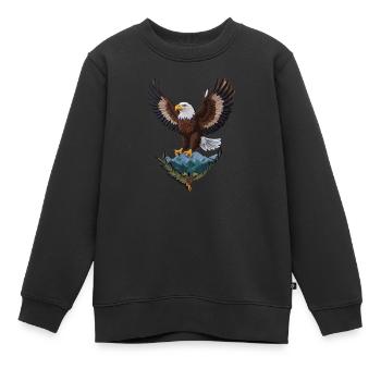 Beau pygargue à tête blanche - Sweat Premium enfant bio - noir - Devant - AI Model Kid Female (0cm)