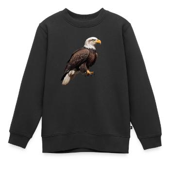 Schöner Weißkopfseeadler - Kinder Premium Organic Sweatshirt - Schwarz - Vorne - AI Model Kid Female (0cm)