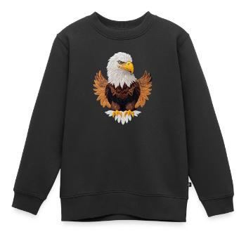 Beau pygargue à tête blanche - Sweat Premium enfant bio - noir - Devant - AI Model Kid Female (0cm)