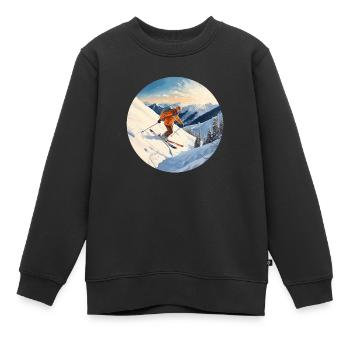 Sensations fortes alpines - Sweat Premium enfant bio - noir - Devant - AI Model Kid Female (0cm)