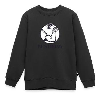 Être fort 💪 - Sweat Premium enfant bio - noir - Devant - AI Model Kid Female (0cm)