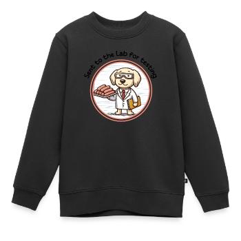 Envoyé au laboratoire pour analyse - Sweat Premium enfant bio - noir - Devant - AI Model Kid Female (0cm)