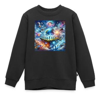 Komm ins Metaverse - Kinder Premium Organic Sweatshirt - Schwarz - Vorne - AI Model Kid Female (0cm)