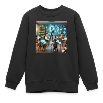 KI in der Bildung - Kinder Premium Organic Sweatshirt - Schwarz - Vorne - AI Model Kid Female (0cm)