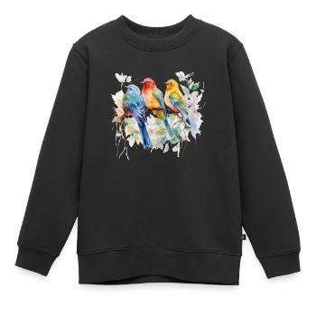 Singvögel im Frühling - Kinder Premium Organic Sweatshirt - Schwarz - Vorne - AI Model Kid Female (0cm)