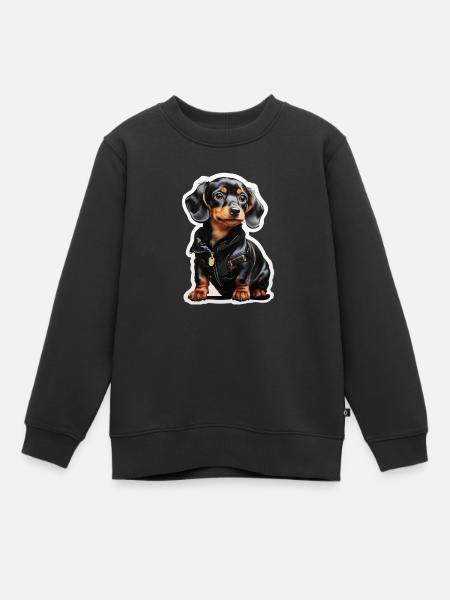 Dackel - Kinder Premium Organic Sweatshirt - Schwarz