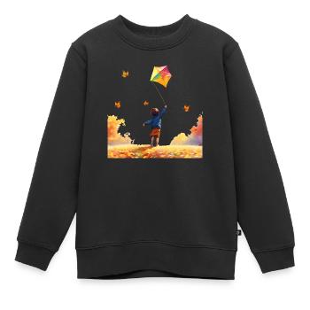 Les enfants passent du temps à apprendre et à découvrir - Sweat Premium enfant bio - noir - Devant - AI Model Kid Female (0cm)
