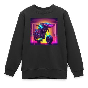 Futuristisches Motorrad - Kinder Premium Organic Sweatshirt - Schwarz - Vorne - AI Model Kid Female (0cm)