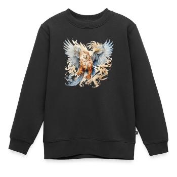 Mythischer Greif - Kinder Premium Organic Sweatshirt - Schwarz - Vorne - AI Model Kid Female (0cm)
