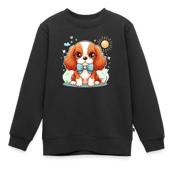 Niedlicher Hund Cavalier König Charles - Kinder Premium Organic Sweatshirt - Schwarz - Vorne - AI Model Kid Female (0cm)