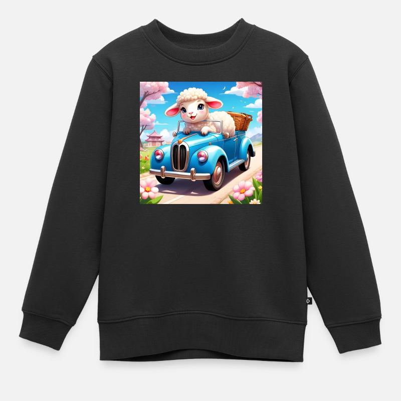 Sweet Lamb Autofahrer - Kinder Premium Organic Sweatshirt - Schwarz
