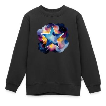 Farbtupfer: Dark Star - Kinder Premium Organic Sweatshirt - Schwarz - Vorne - AI Model Kid Female (0cm)