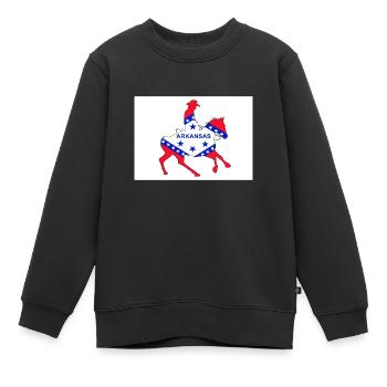 Arkansas Staatsflagge Cowboy - Kinder Premium Organic Sweatshirt - Schwarz - Vorne - AI Model Kid Female (0cm)