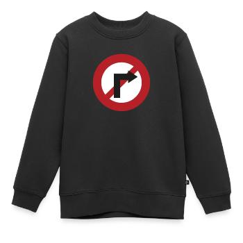 Rechtsabbiegen Schild Gegen Rechts Demo - Kinder Premium Organic Sweatshirt - Schwarz - Vorne - AI Model Kid Female (0cm)