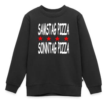 Pizza - Kinder Premium Organic Sweatshirt - Schwarz - Vorne - AI Model Kid Female (0cm)