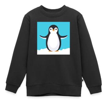 Cartoon-Pinguin - Kinder Premium Organic Sweatshirt - Schwarz - Vorne - AI Model Kid Female (0cm)