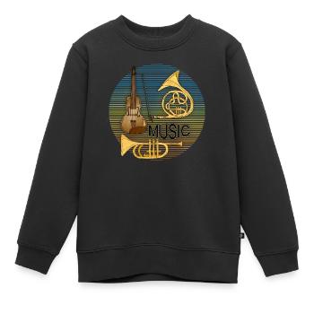 Musikinstrumente - Kinder Premium Organic Sweatshirt - Schwarz - Vorne - AI Model Kid Female (0cm)