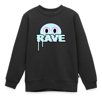 Rave - Kinder Premium Organic Sweatshirt - Schwarz - Vorne - AI Model Kid Female (0cm)