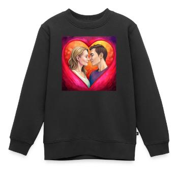 amour real - Sweat Premium enfant bio - noir - Devant - AI Model Kid Female (0cm)