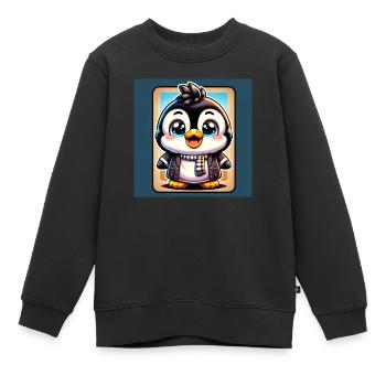 Pinguine - Kinder Premium Organic Sweatshirt - Schwarz - Vorne - AI Model Kid Female (0cm)