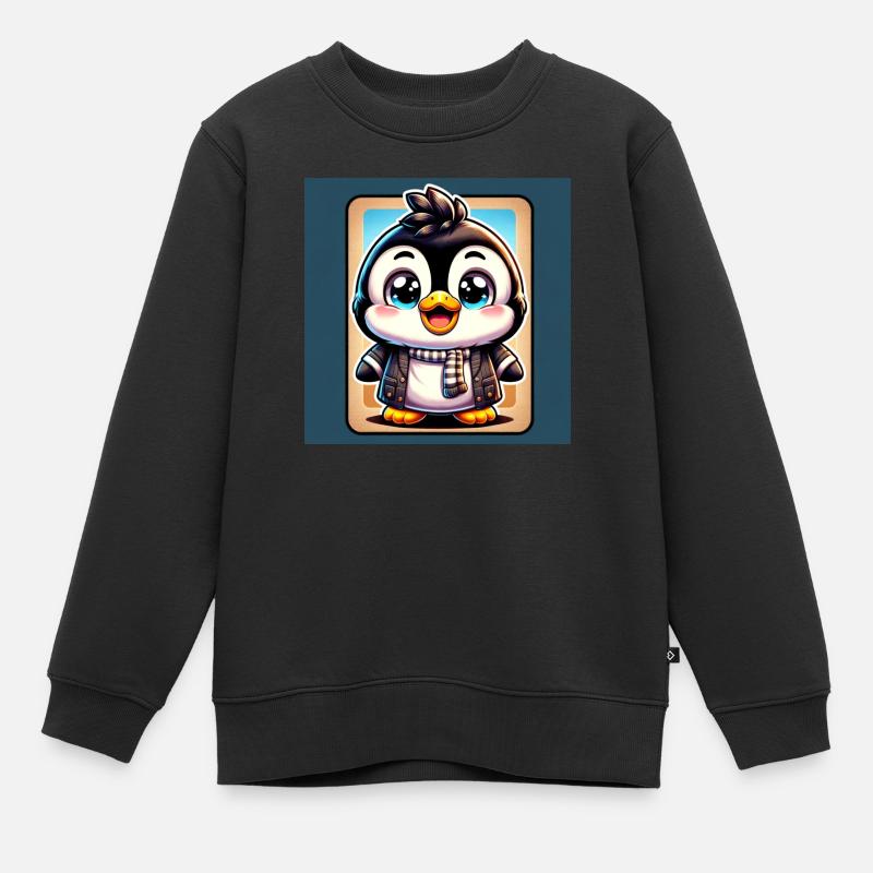Pinguine - Kinder Premium Organic Sweatshirt - Schwarz