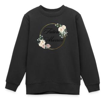 Zukünftige Braut Weiße Blumen - Passendes T-Shirt - Kinder Premium Organic Sweatshirt - Schwarz - Vorne - AI Model Kid Female (0cm)