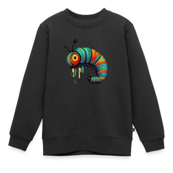 Raupe - Kinder Premium Organic Sweatshirt - Schwarz - Vorne - AI Model Kid Female (0cm)