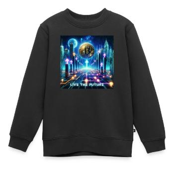 Bitcoin Kryptowährung - Kinder Premium Organic Sweatshirt - Schwarz - Vorne - AI Model Kid Female (0cm)