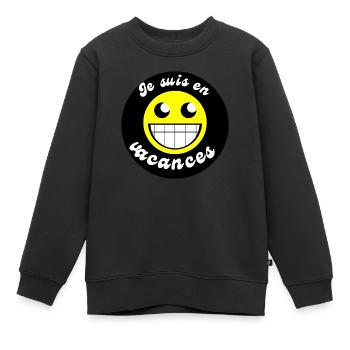 Je suis en vacances - Sweat Premium enfant bio - noir - Devant - AI Model Kid Female (0cm)