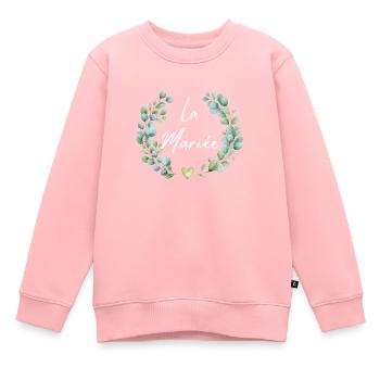 La mariée floral-tshirt assorti - Sweat Premium enfant bio - rose - Devant - AI Model Kid Female (0cm)