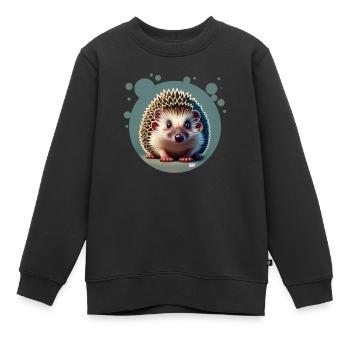 Niedlicher Igel - Kinder Premium Organic Sweatshirt - Schwarz - Vorne - AI Model Kid Female (0cm)
