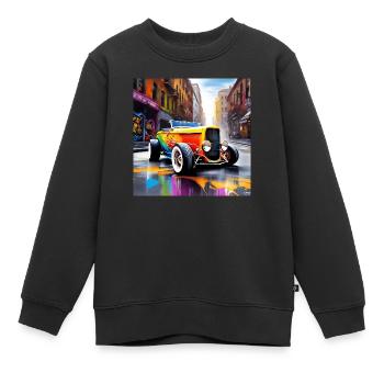 Hotrod V8 - Kinder Premium Organic Sweatshirt - Schwarz - Vorne - AI Model Kid Female (0cm)
