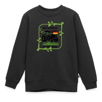 Bauern - Kinder Premium Organic Sweatshirt - Schwarz - Vorne - AI Model Kid Female (0cm)