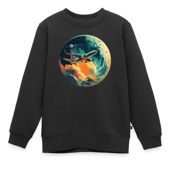 Global Flight : un voyage autour de la Terre - Sweat Premium enfant bio - noir - Devant - AI Model Kid Female (0cm)