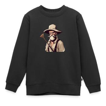 Paysan énervé n°3 - Sweat Premium enfant bio - noir - Devant - AI Model Kid Female (0cm)