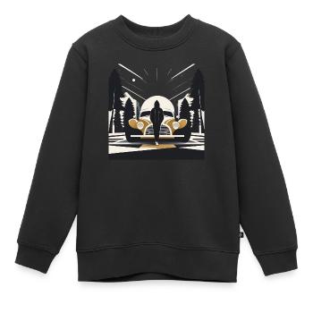 Art-déco-Kapuzenfigur und Auto - Kinder Premium Organic Sweatshirt - Schwarz - Vorne - AI Model Kid Female (0cm)