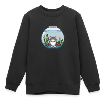Ronronnement aquatique - Sweat Premium enfant bio - noir - Devant - AI Model Kid Female (0cm)