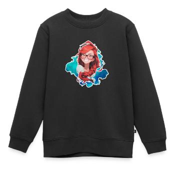 Frau Soline - Kinder Premium Organic Sweatshirt - Schwarz - Vorne - AI Model Kid Female (0cm)