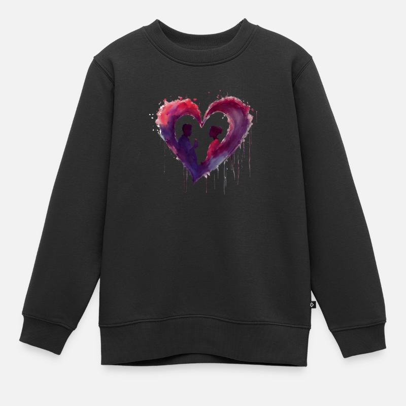 First Love - Kids Premium Organic Sweatshirt - black