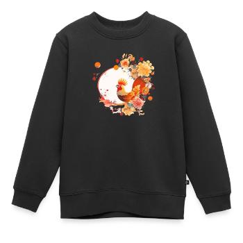 Coq du nouvel an chinois - Sweat Premium enfant bio - noir - Devant - AI Model Kid Female (0cm)