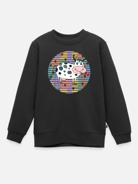 Vache - Sweat Premium enfant bio - noir