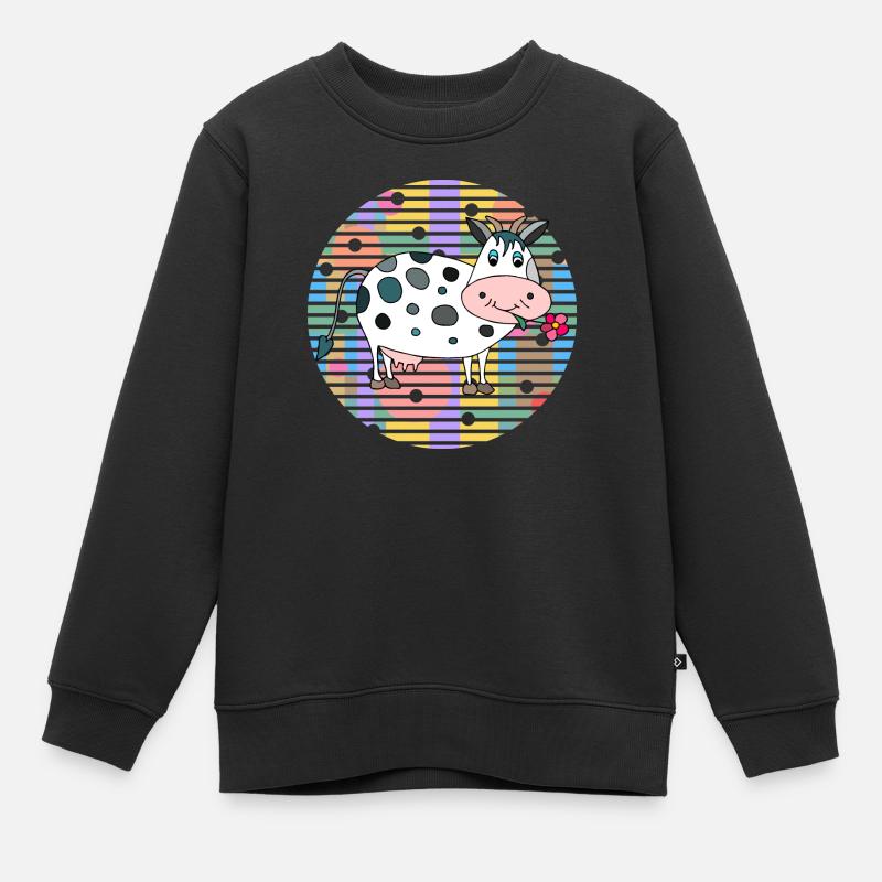 Vache - Sweat Premium enfant bio - noir